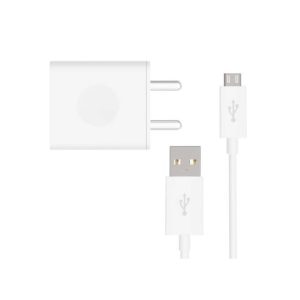Motorola USB Rapid Charger with Micro-USB Data Cable Fast charging 2 A Mobile Charger with Detachable Cable (White, Cable Included)