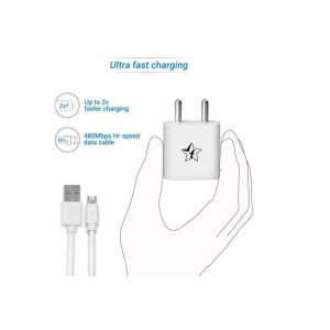 SmartBuy / 2A / Fast Charger with Charge & Amp / Sync USB Cable  (White, Cable Included)