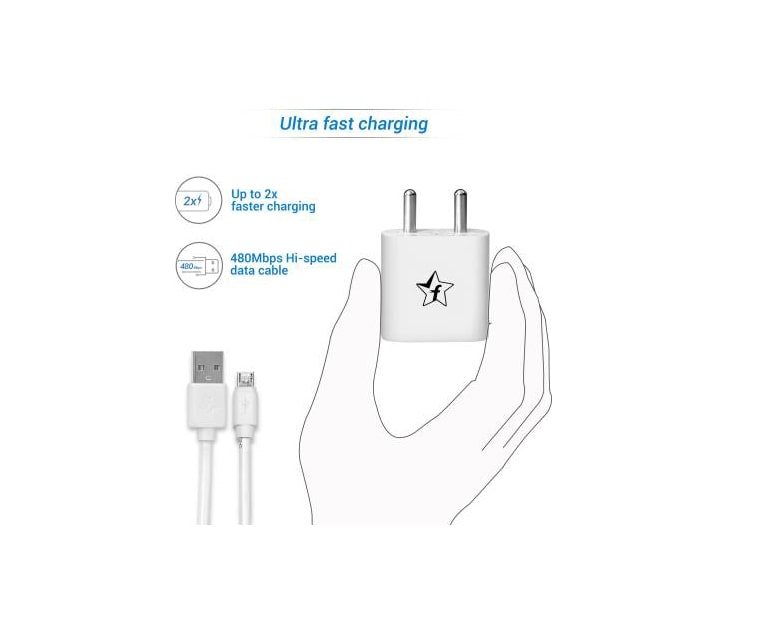 SmartBuy / 2A / Fast Charger with Charge & Amp / Sync USB Cable (White, Cable Included)
