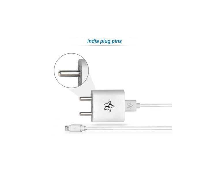 SmartBuy / 2A / Fast Charger with Charge & Amp / Sync USB Cable (White, Cable Included)