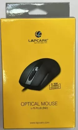 LAPCARE L-60 Wired Optical Mouse (USB 2.0, Black)
